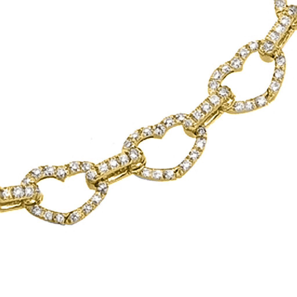 Open Heart Chain Bracelet In 18K Yellow Gold