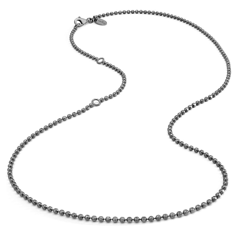 Black Rhodium Faceted Ball Chain