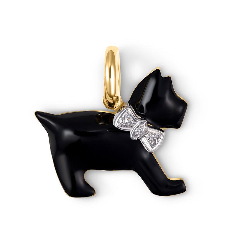 Dog Charm with Diamond Bow