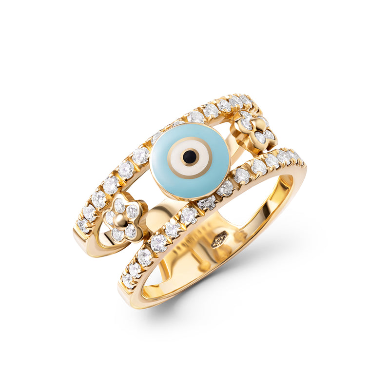 Evil Eye Double Decker Ring