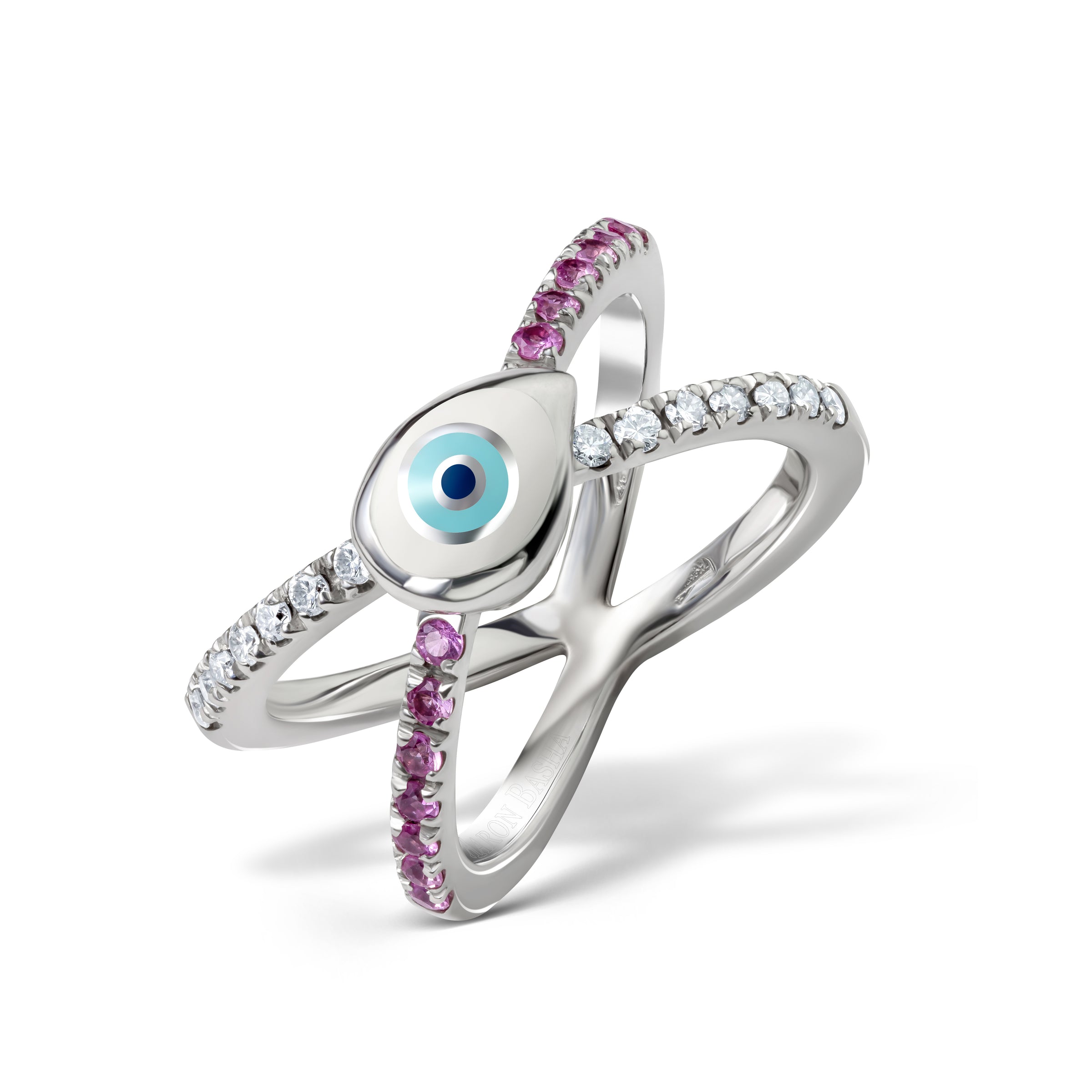 Criss Cross Evil Eye Ring