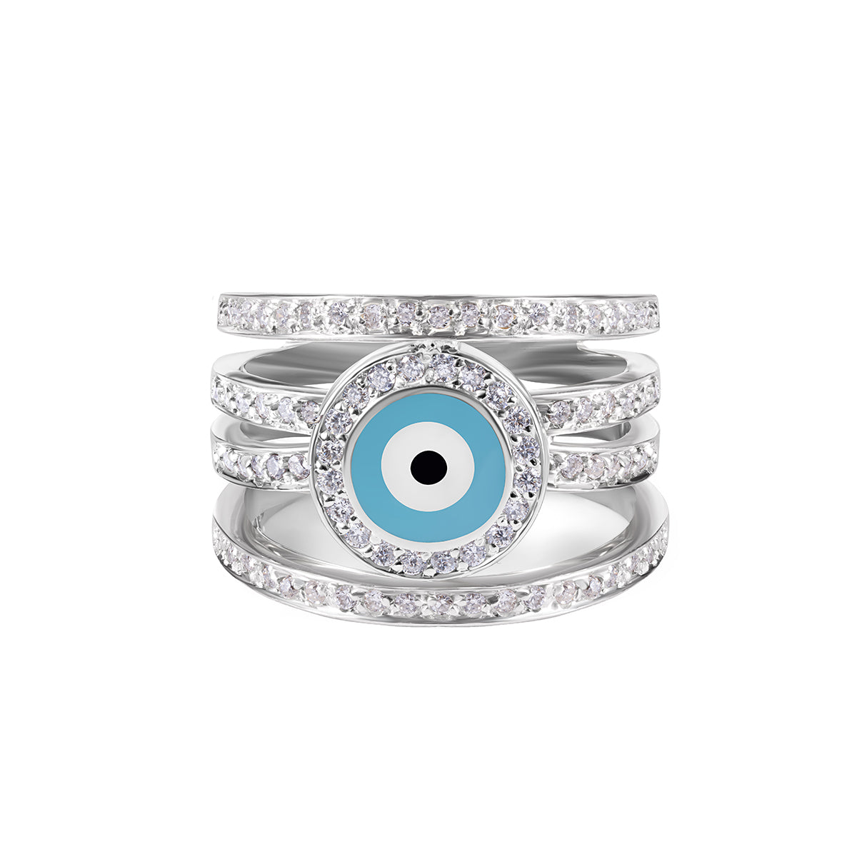 Spiral Evil Eye Ring