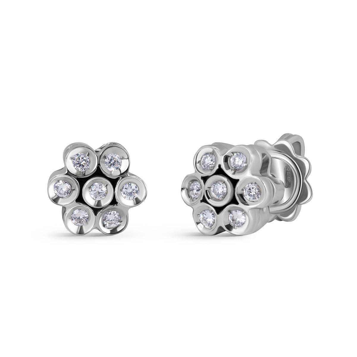 Diamond Flower Earrings