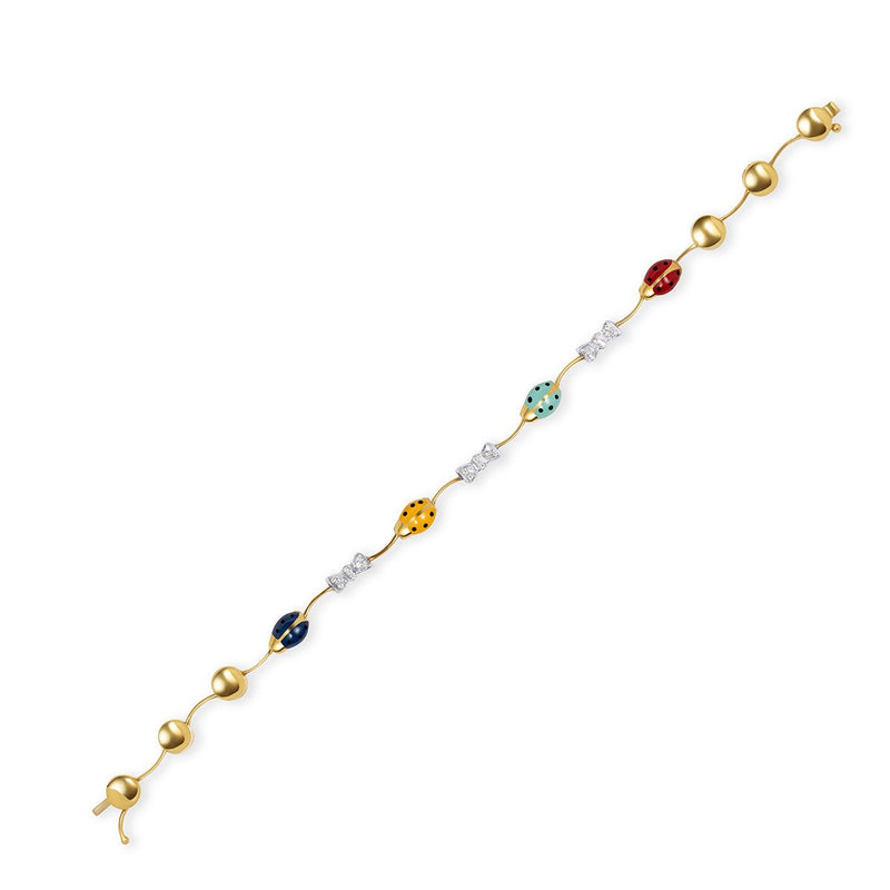 Ladybug Diamond Bow Bracelet