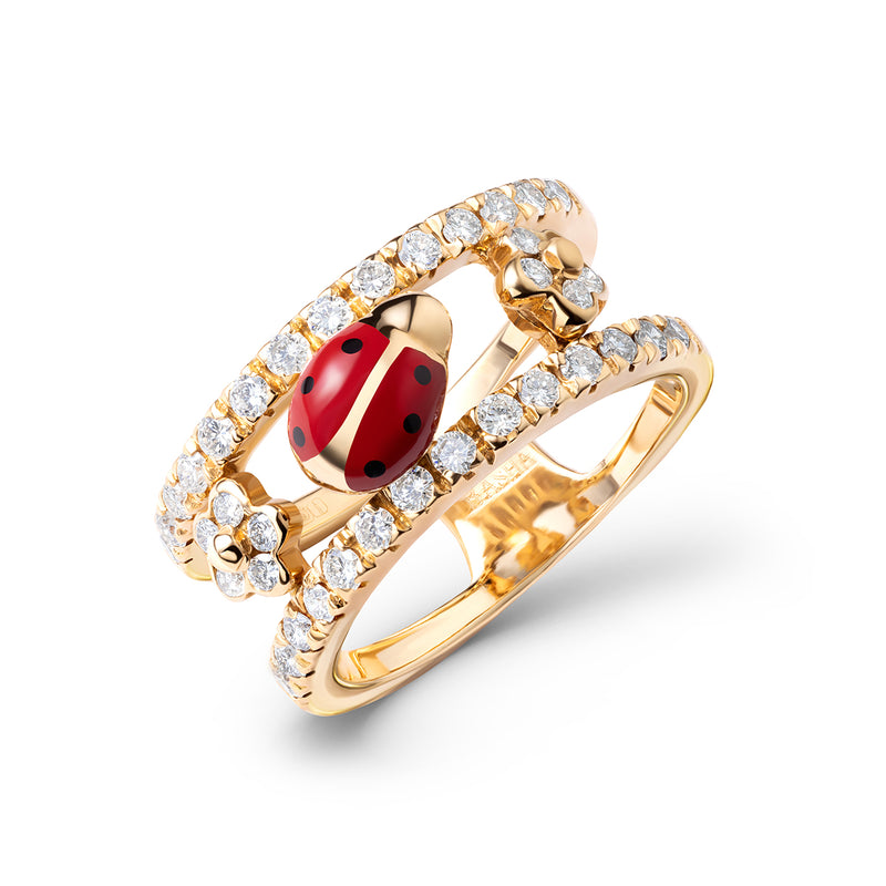 Double Decker Ladybug Ring