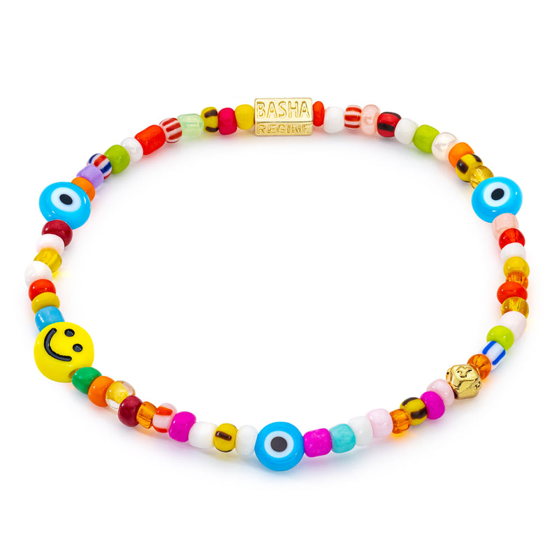 Women's Smiley Stretch Beaded Anklet