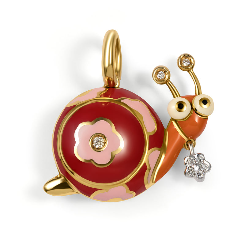 Snail Charm with Flower