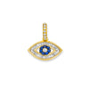 18K Yellow Gold Small Baguette Diamond Evil Eye Charm