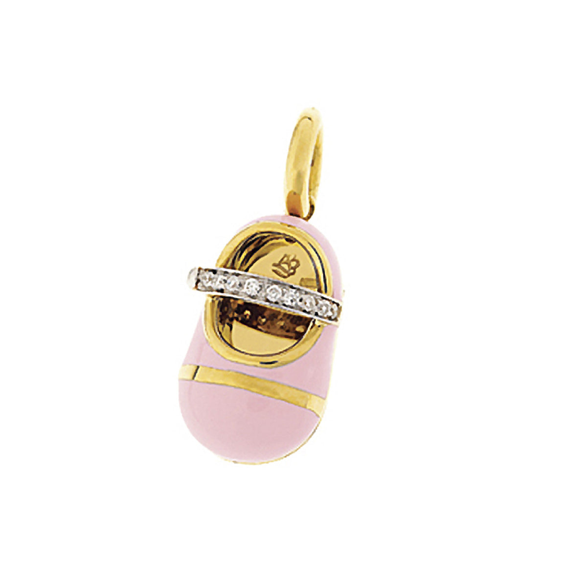 18K Pink Baby Shoe Charm & Diamond Strap – AB CORP