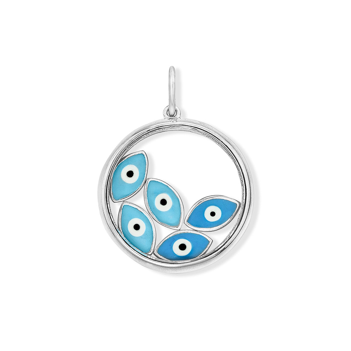 Evil eye store pendant white gold