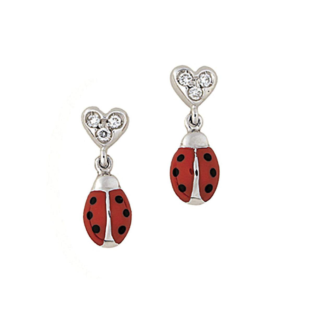 Girl Jewelry - Sterling Silver Pink Or Red Enamel Ladybug Screw Back E –  Loveivy.com